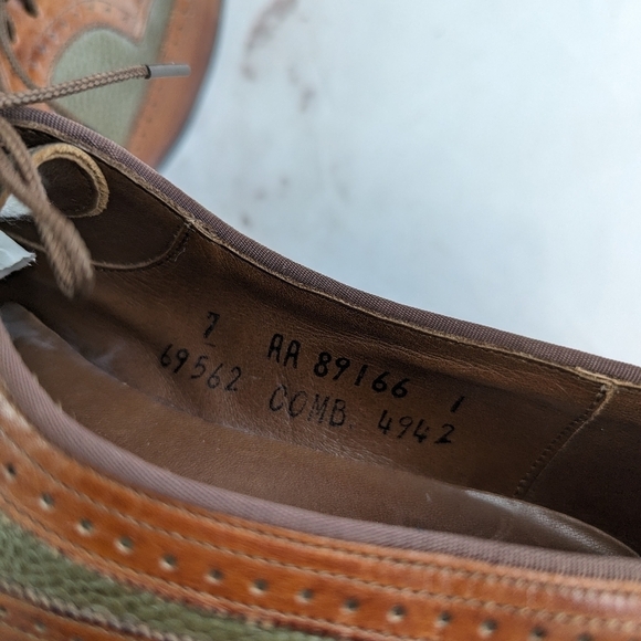 Allen Edmonds Oxfords Womens Size 7 Brown Green Leather AA Narrow Flats - Picture 9 of 12